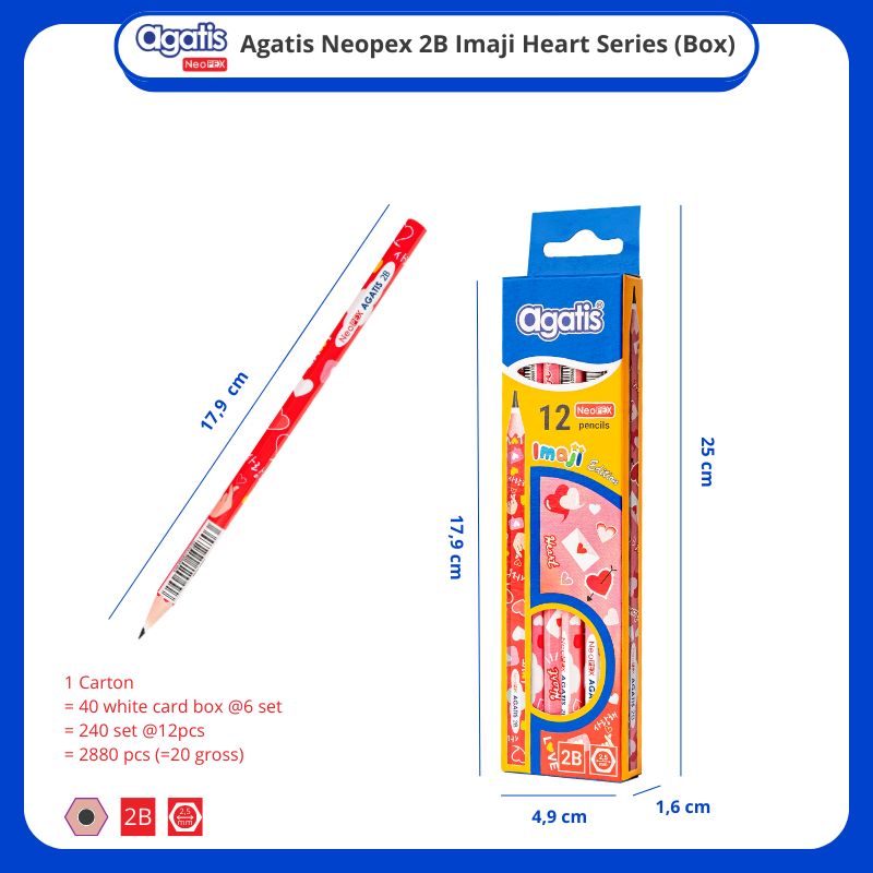 Pensil / Agatis Pencil 2B NH-2BW6-1201 Neopex Graphite Hexagonal [1 PACK]  