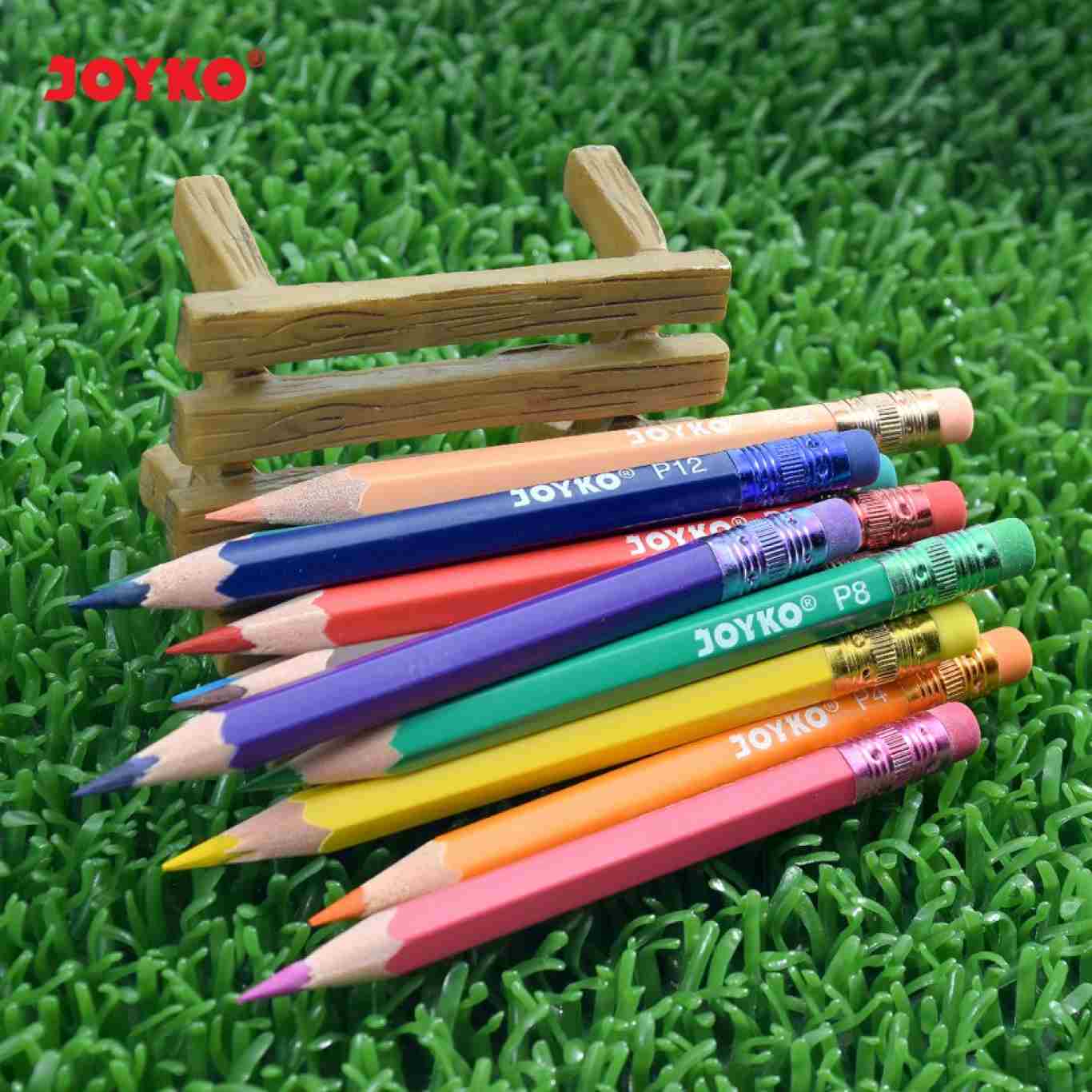 Pensil Warna Bisa Di Hapus Joyko CP-120 Pendek isi 12 Warna  