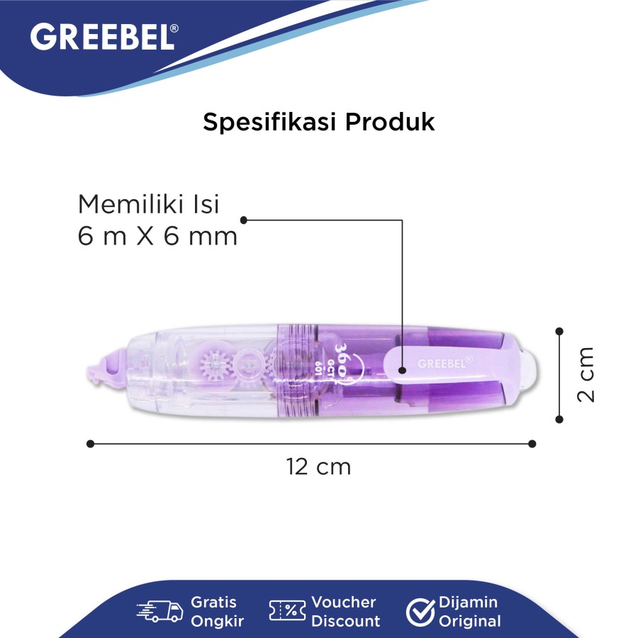 Tip Ex Kertas / Greebel Correction Tape GCT-601
