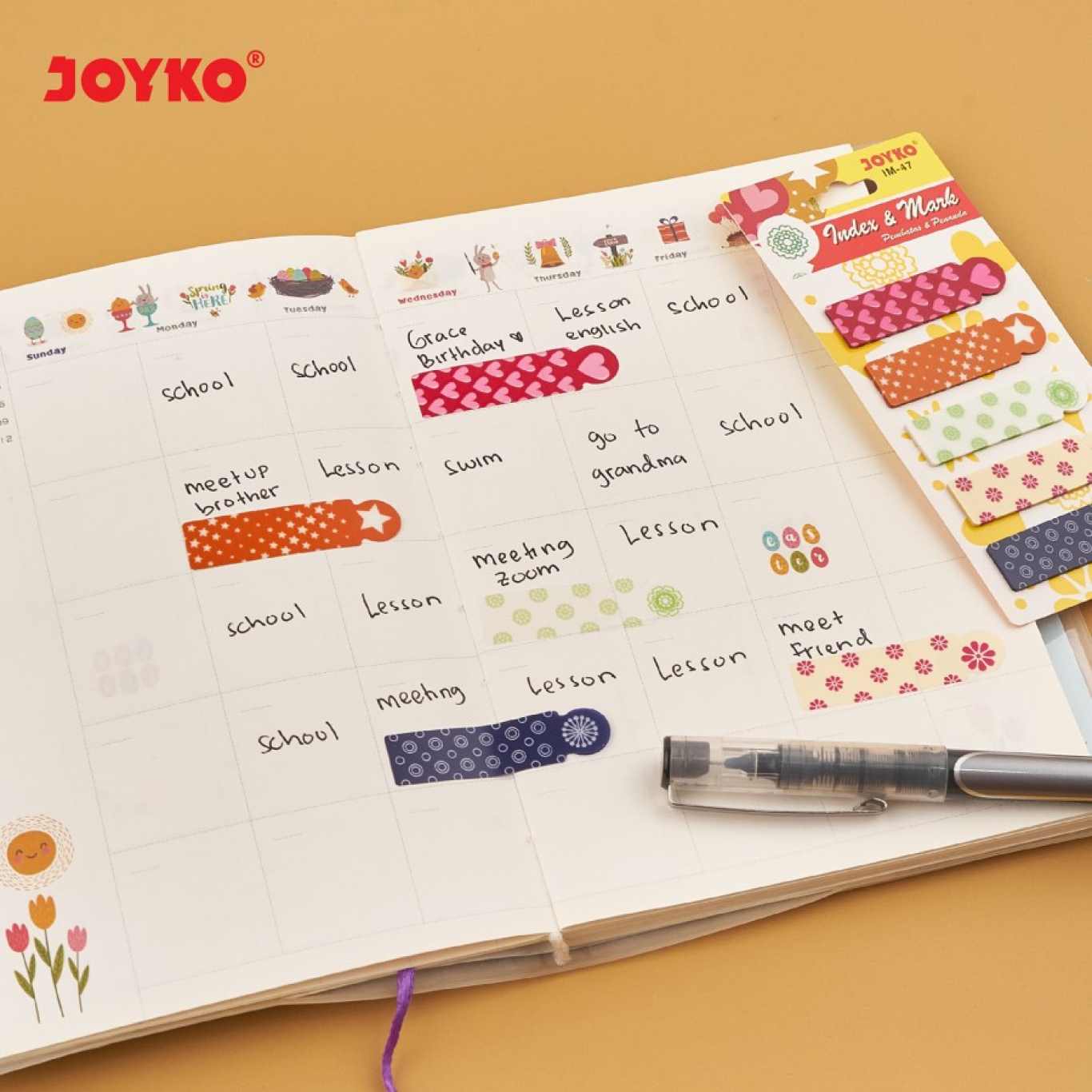 Pembatas / Penanda Buku / Index Memo IM-47 Plastik Joyko 5 Design / Sticky Notes