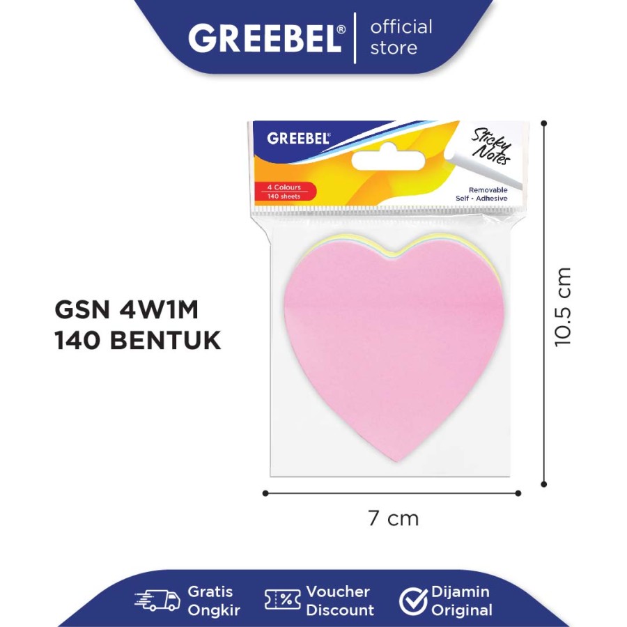 Sticky Note Greebel GSN 4W1M 140 Bentuk / Post It / Index Memo  