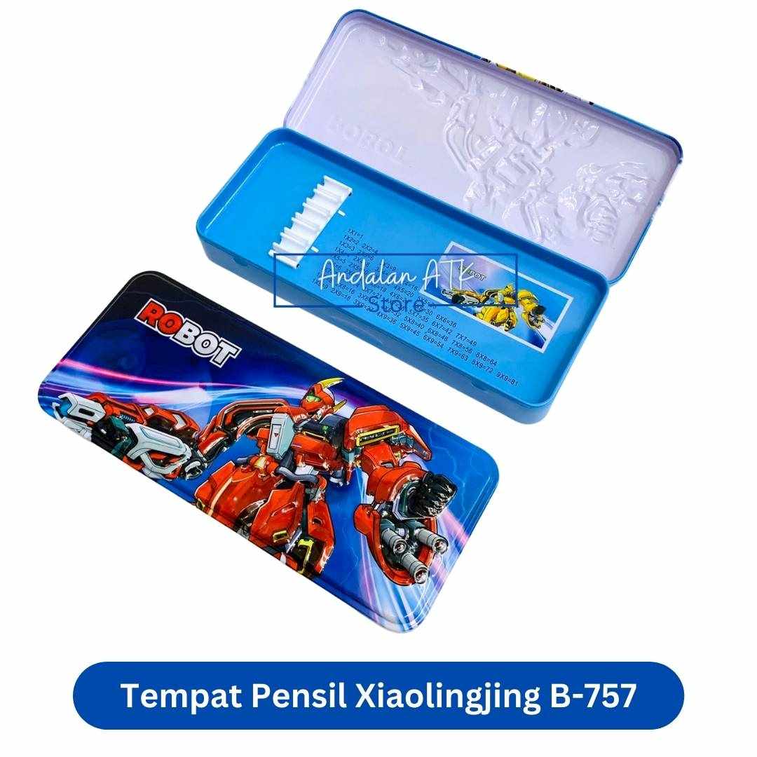 Tempat Pensil Anak Xiaolingjing B-757 Robot Kaleng / Kotak Pensil / Pencil Case  