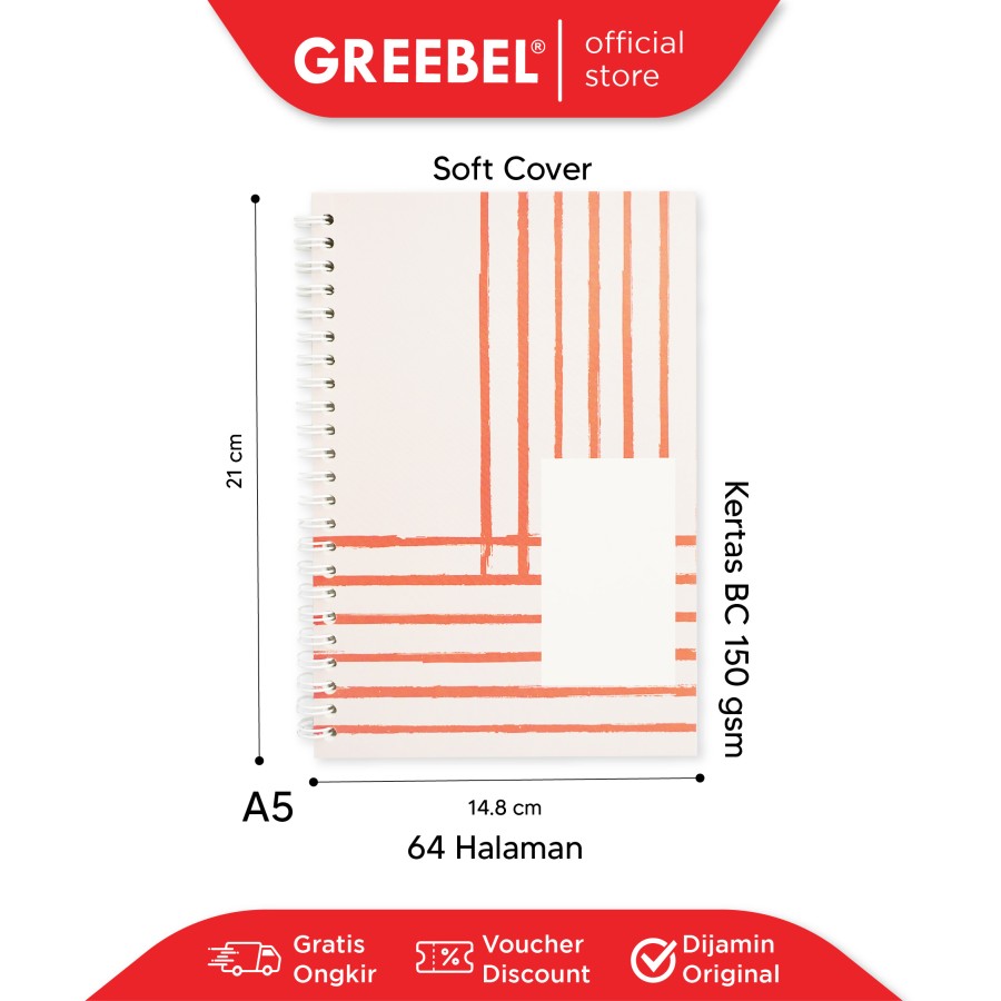 Greebel Ring Book 8064 A5O 31 Ukuran A5 / Buku Agenda Notebook / Buku Catatan