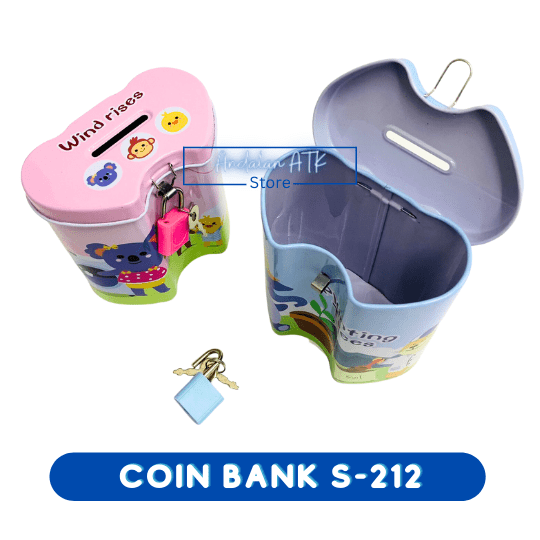 Coin Bank / Celengan Anak Kunci Gembok Bentuk Love 2 Kecil S-212 Xiaolingjing  