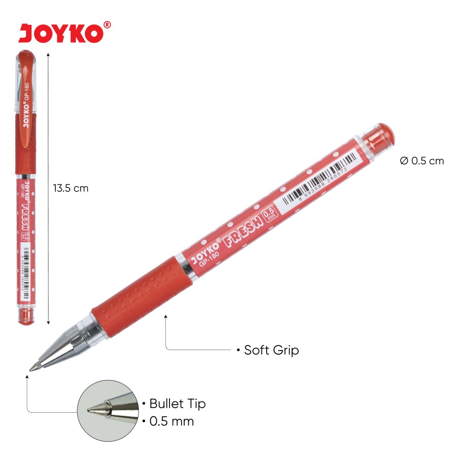 Pulpen Joyko / Ballpoint Joyko GP-180 Fresh 0.5mm Hitam / Pena