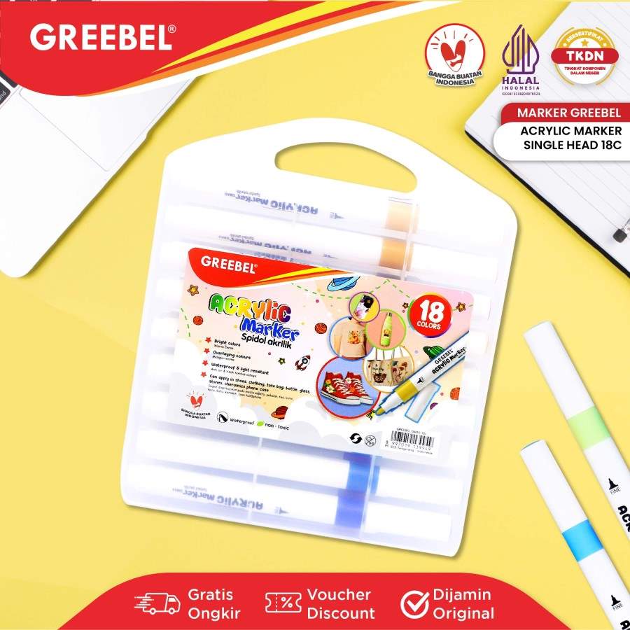 Spidol Akrilik / Greebel Acrylic Marker Single Head [18 - 24 - 36 - 48 Warna]  