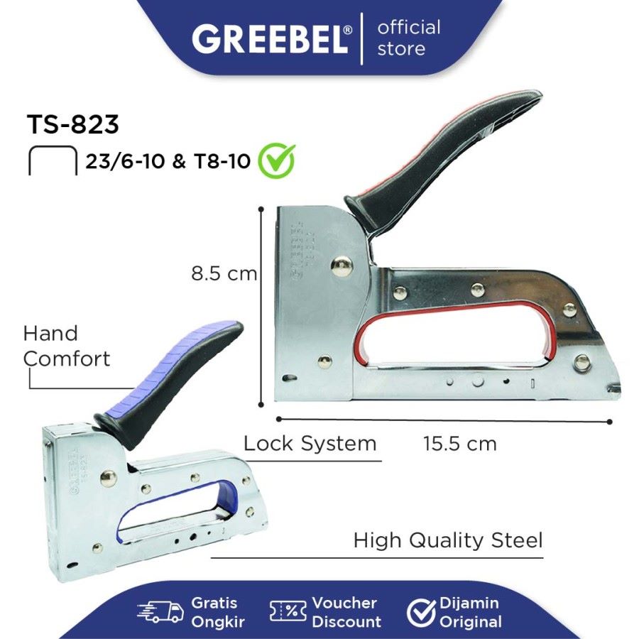 Greebel Guntacker TS-823 / Gun Tacker / Staples Tembak / Stapler Tembak