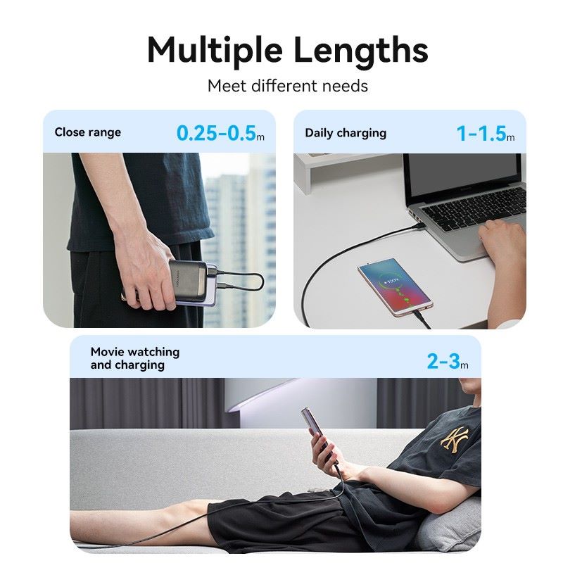 Vention - Kabel USB 2.0 A Male to C Male 3A 1.5M Black and White CTHBG CTHWG / Kabel Data