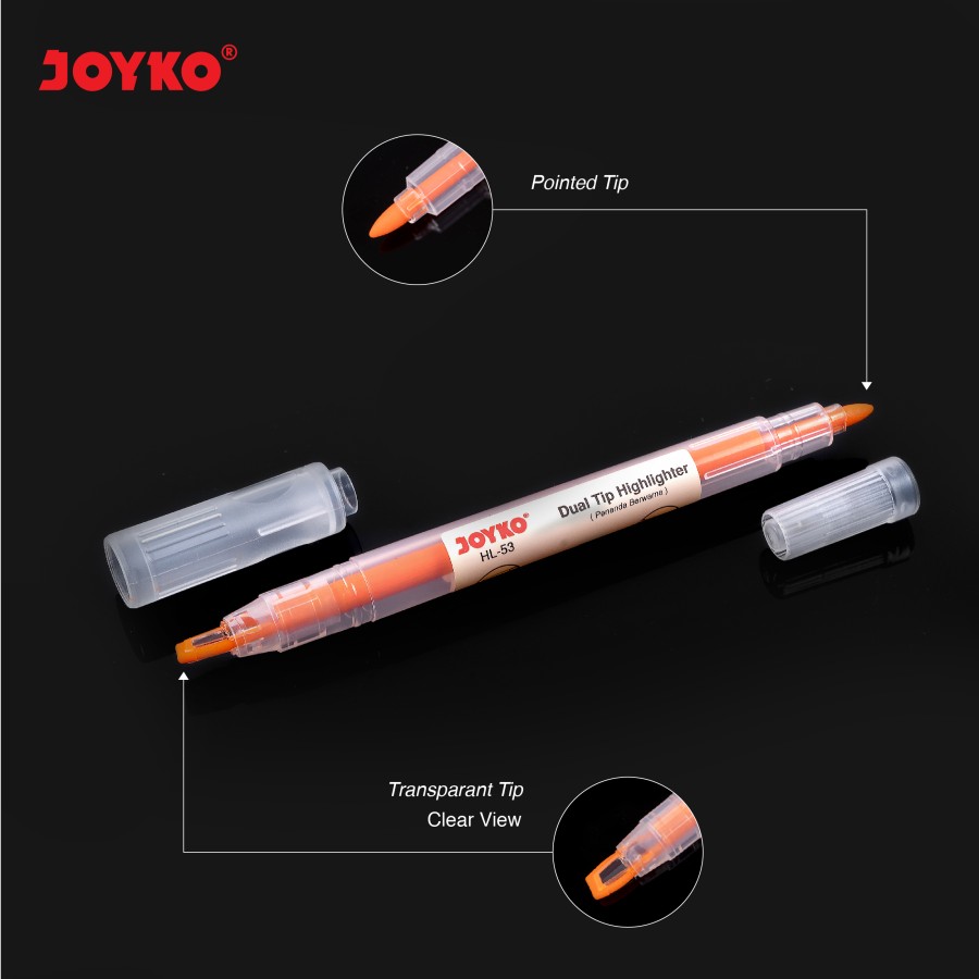 Highlighter Joyko HL-53 Dual Tip [SET ISI 4 PCS] / Stabilo Joyko / Penanda Buku  