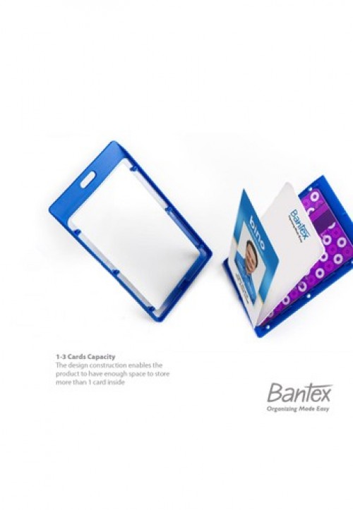 ID Card Holder Potrait Bantex / Name Tag Potrait Bantex / Gantungan Idcard Lanyard Potrait 54x90mm