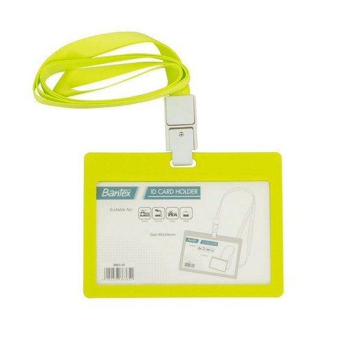 ID Card Holder Landscape Bantex / Name Tag Landscape Bantex / Gantungan Idcard Lanyard Landscape 90x54mm