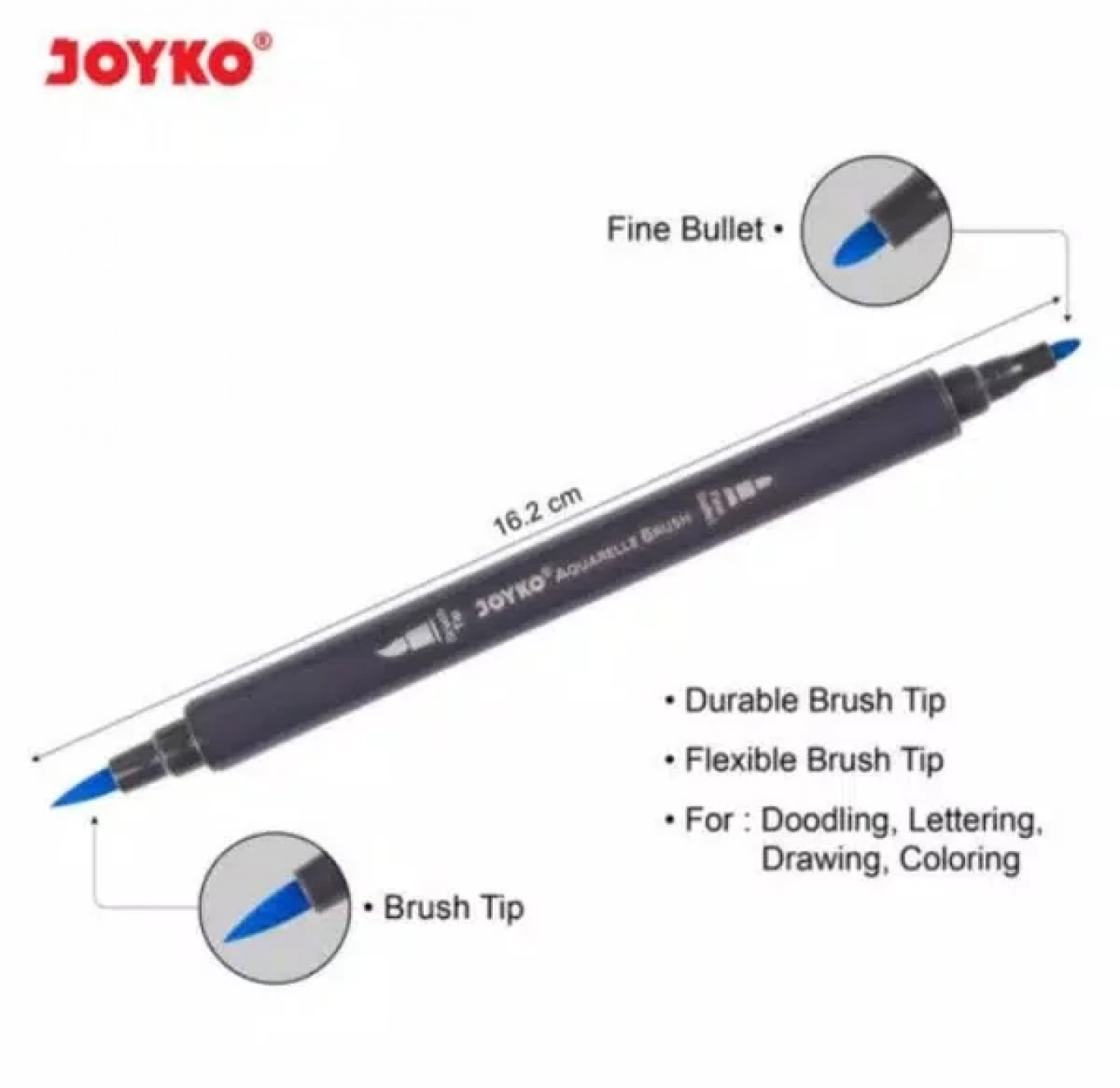 Brush Pen Joyko SET 12 Warna CLP-43 / Dual Brush Pen / Pena Kuas  