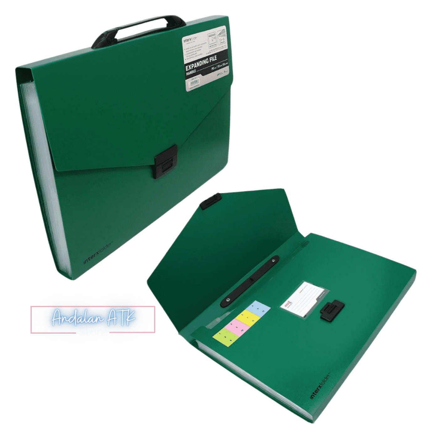 Expanding File Handle InterX Ukuran Folio / Map Plastik Tenteng  
