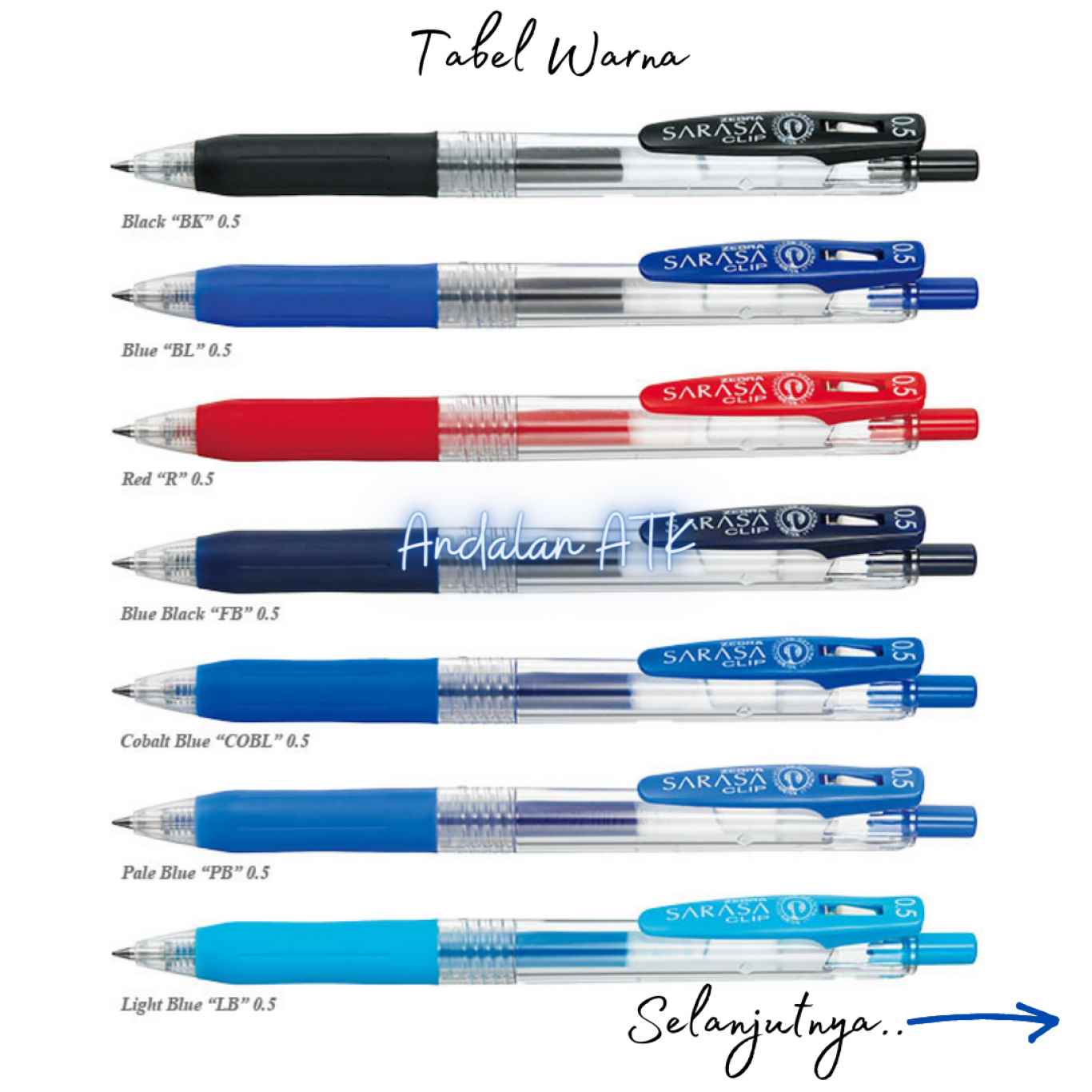 Pulpen Sarasa Clip Gell Pen Retrackable