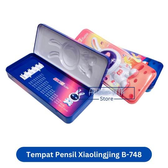 Tempat Pensil Anak Xiaolingjing BD-748 Space Rabbit Kaleng / Kotak Pensil / Pencil Case