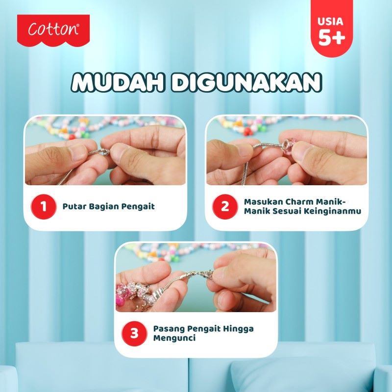 Cotton Glitzy Charm 49-140 / Gelang Mainan Anak / Gelang manik  