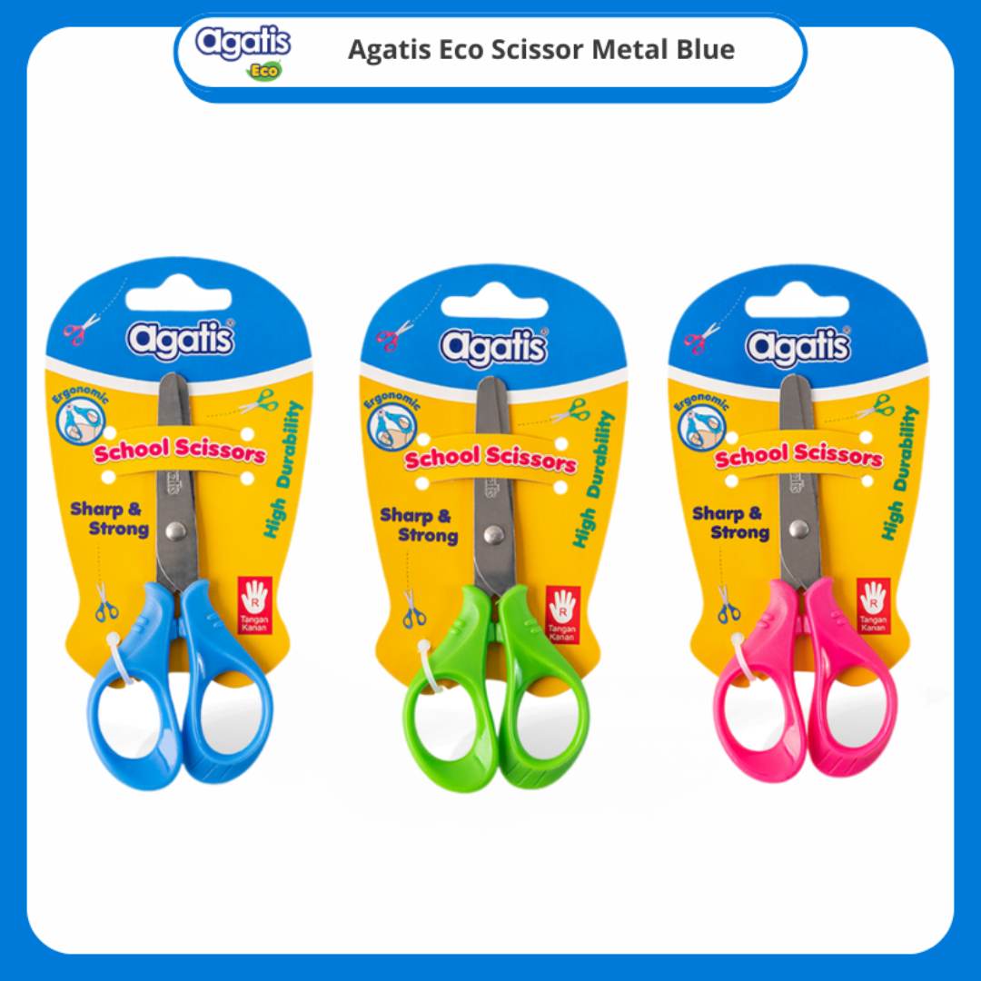 Gunting Agatis Scissors Metal For Kids Pastel GSKD-21M-AC1 PASTEL PINK, BLUE, LIME  