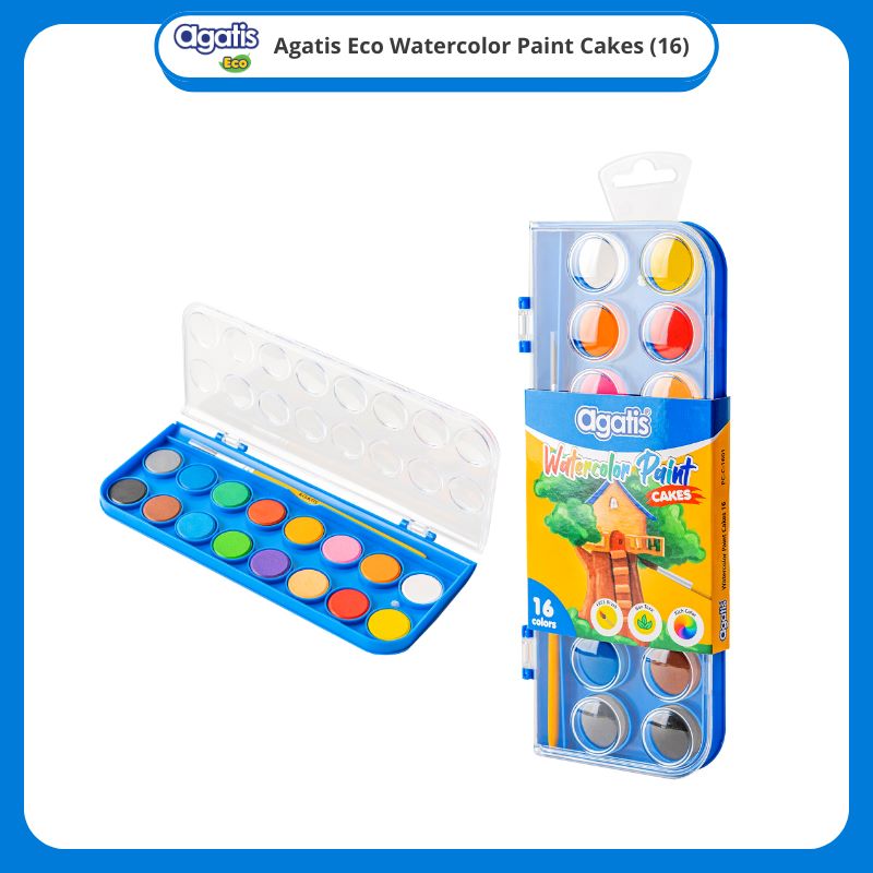 Cat Air Agatis Watercolor Paint Eco 16 Color PC-1601-B / 16 Warna  