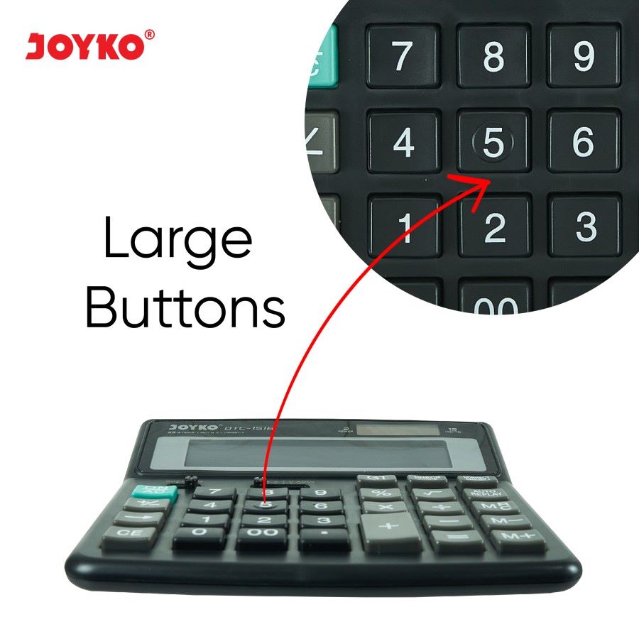 Kalkulator Joyko / Calculator Tipe DTC-1516 / 12 Digit Dual Power  