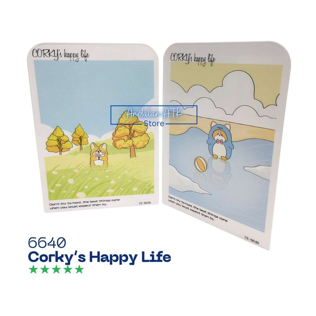 Pembatas Buku Besi V-Tec Fancy SERI 2 / Stand Book End / Sekat Buku [Isi 2 Pcs]  