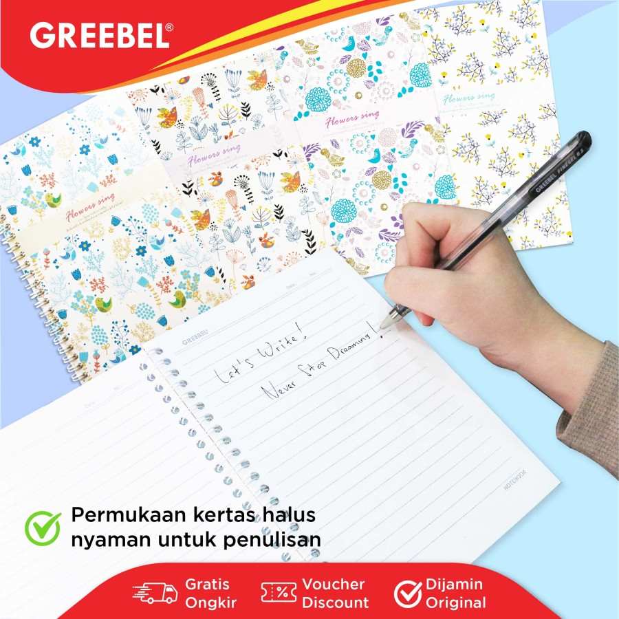 Greebel Ring Book 8064 A50 24 Ukuran A5 / Buku Agenda Notebook / Buku Catatan  