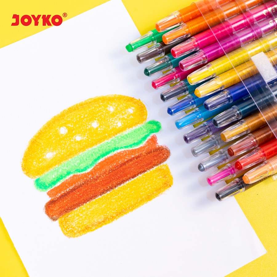 Krayon Putar Joyko 24 Warna Mini dan Panjang / Twist Oil Pastel Crayon / Crayon Joyko