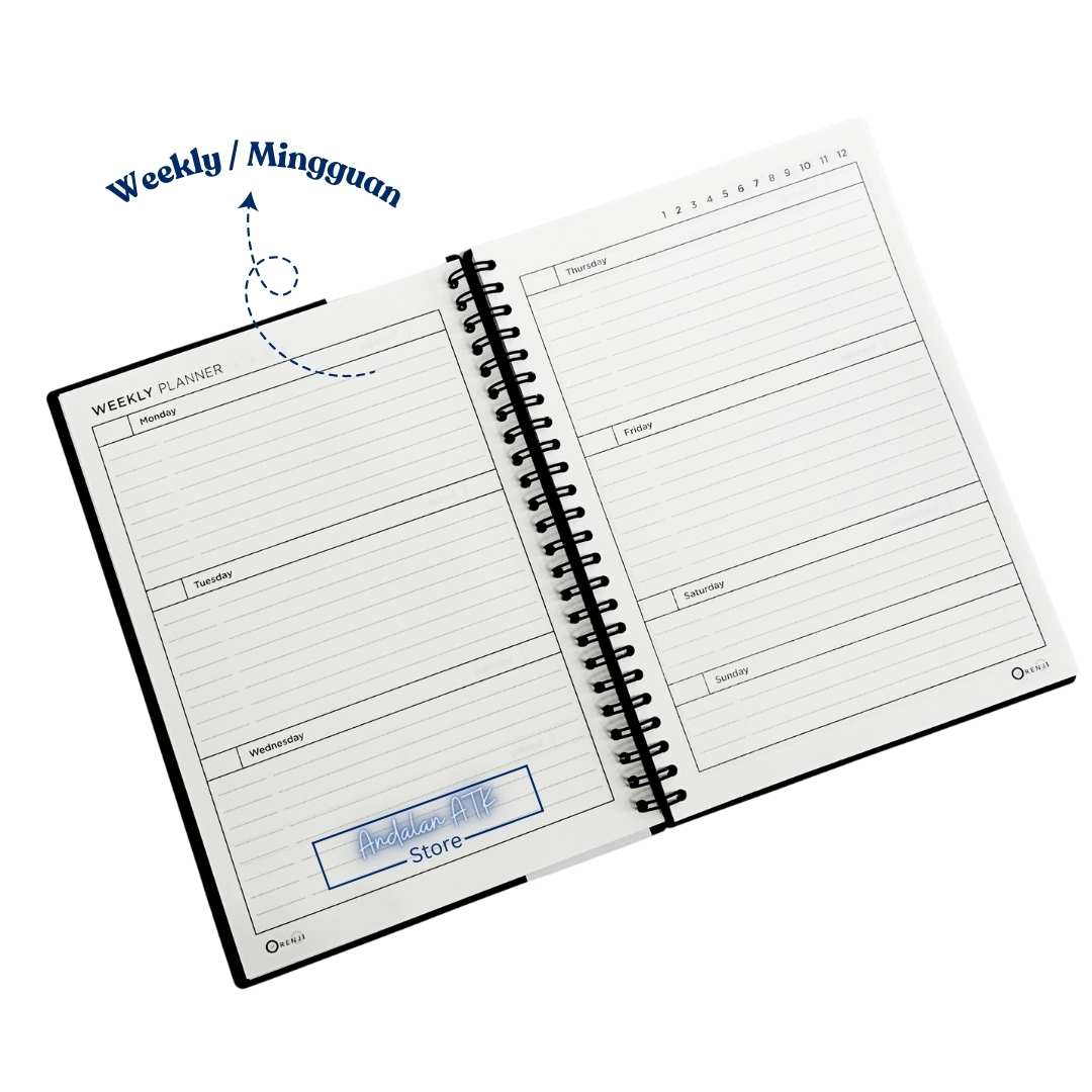 Notebook Orenji Planner Diary A5 Month + Week Daily Planner / Buku Catatan Agenda  