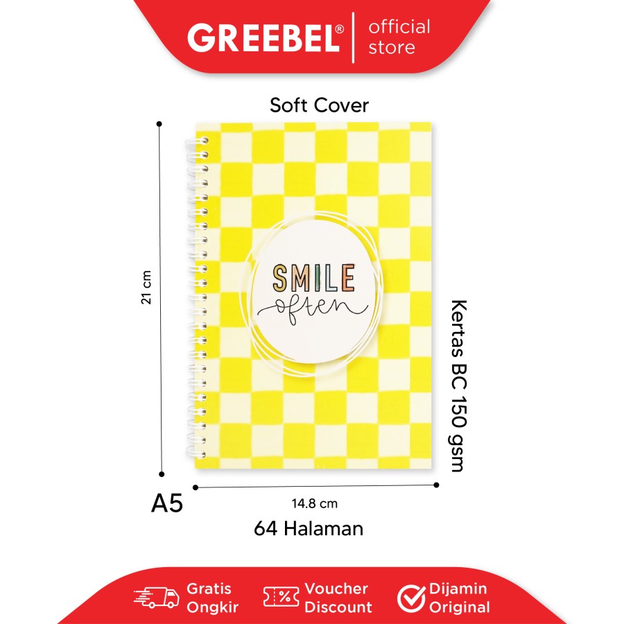 Greebel Ring Book 8064 A5O 36 Ukuran A5 / Buku Agenda Notebook / Buku Catatan  