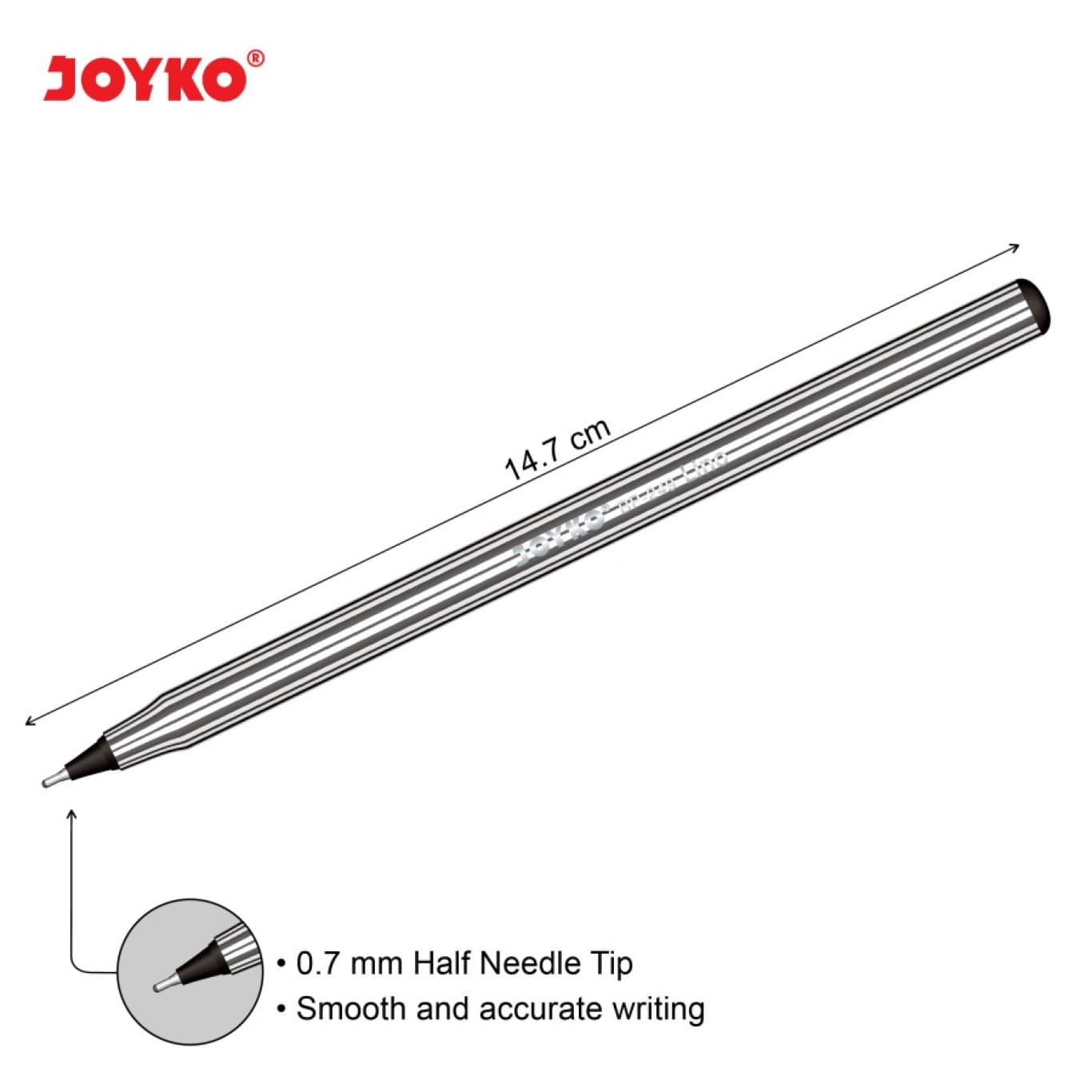 Ballpen Joyko / Pulpen Joyko BP-249 Lino Warna Hitam Ukuran 0.7mm  