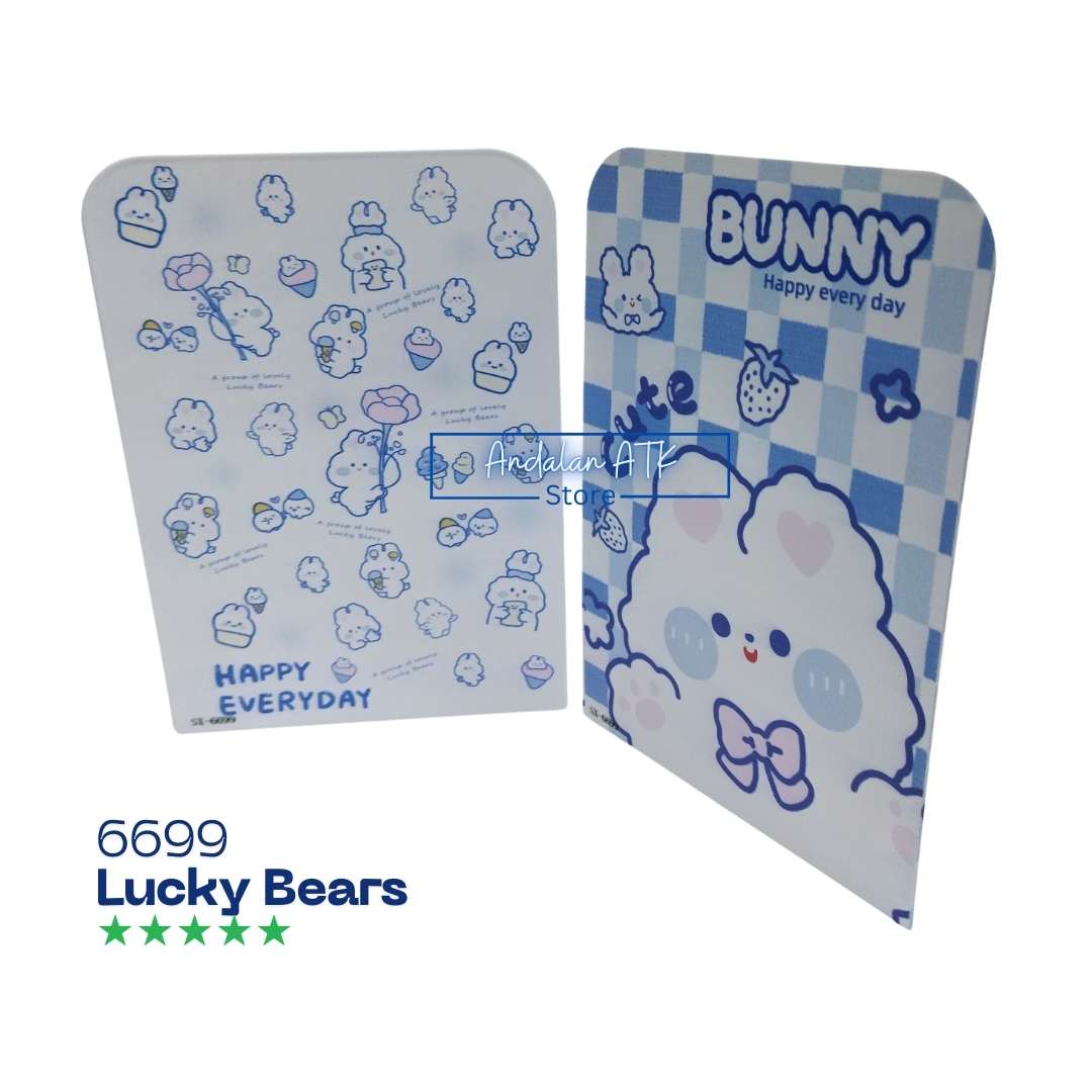 Pembatas Buku Besi V-Tec Fancy SERI 2 / Stand Book End / Sekat Buku [Isi 2 Pcs]  