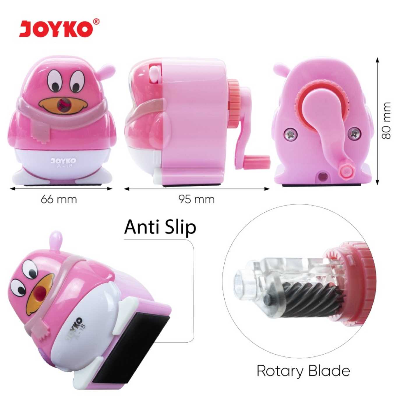 Rautan Putar Joyko A-18 Sharpener / Rautan Meja / Serutan Pensil  