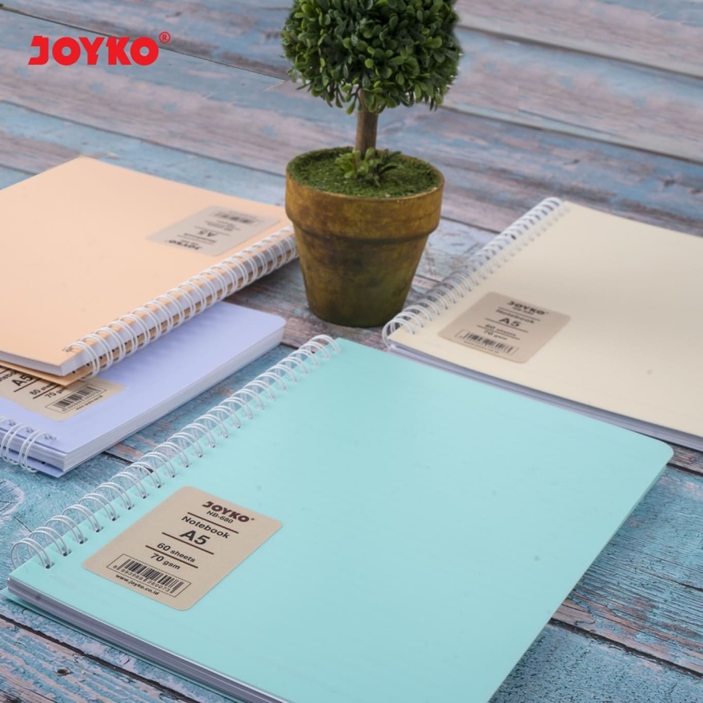 Joyko Notebook A5 Diary Agenda Buku Catatan Bergaris NB-680 Pastel [60 Lembar]  