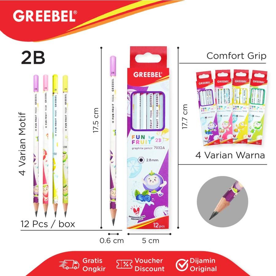 Pensil Greebel 7032 Fun Fruit 2B / Pencil Graphite Kayu  