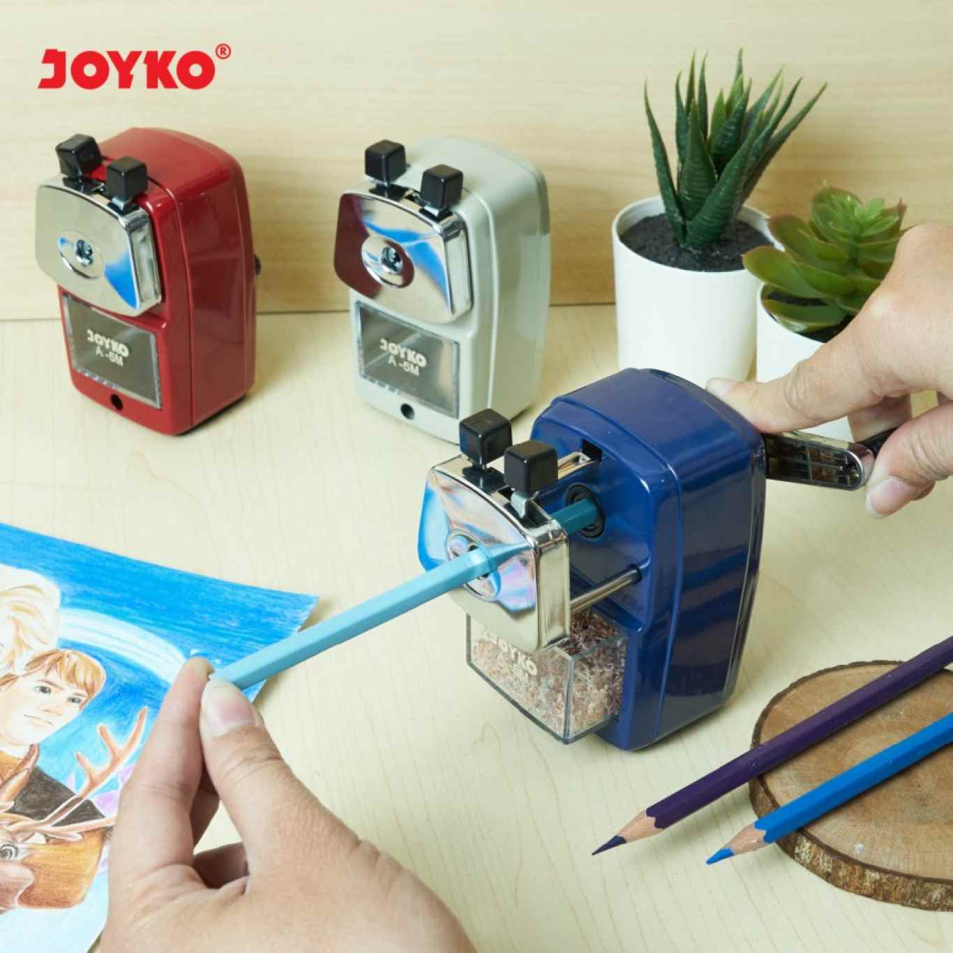 Rautan Putar Joyko A-5M Sharpener / Rautan Meja / Serutan Pensil  