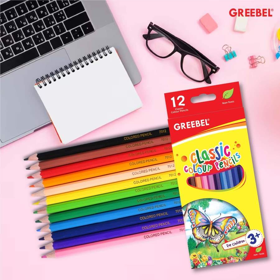 Pensil Warna Greebel 7012 CC Isi 12 Warna Classic Color / Color Pencil