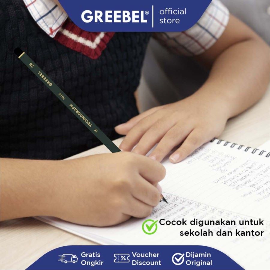 Pensil Greebel 7018 2B / Pencil Graphite Kayu  