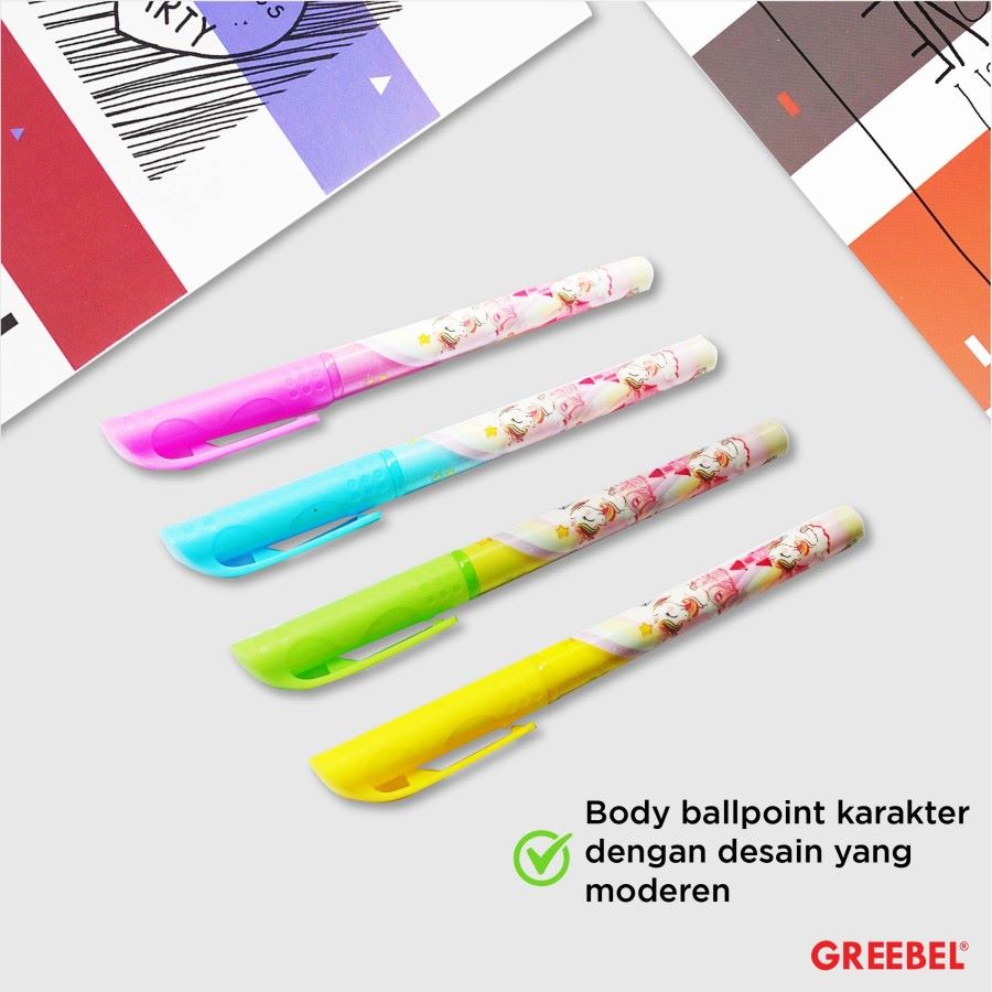 Pulpen Greebel / Parko Gel Pen GP-003 0.5MM Hitam Unicorn / Ballpoint  