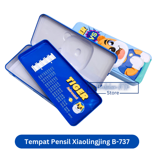 Tempat Pensil Anak Xiaolingjing B-737 Tiger Kaleng / Kotak Pensil / Pencil Case