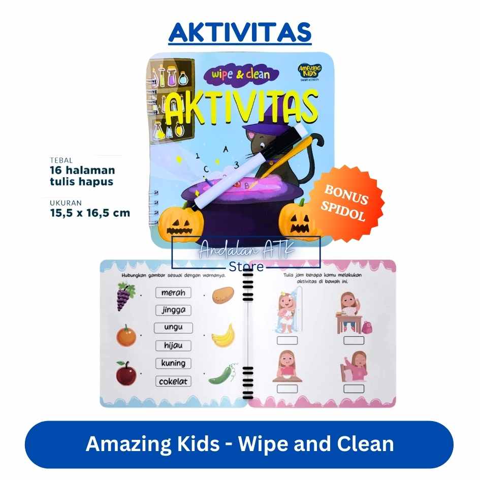Amazing Kids Wipe and Clean Smart Activity / Buku Aktivitas Anak