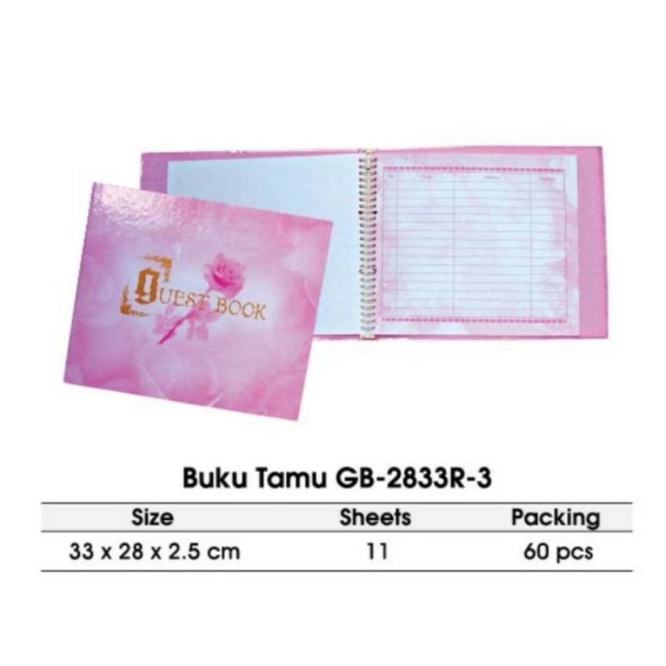 Buku Tamu Undangan GB-2833R-3 Pink Joyko / Guest Book