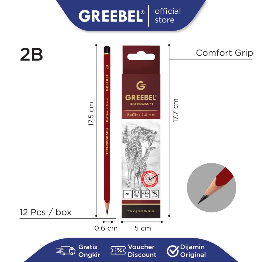 Pensil Greebel 7019 2B / Pencil Graphite Kayu