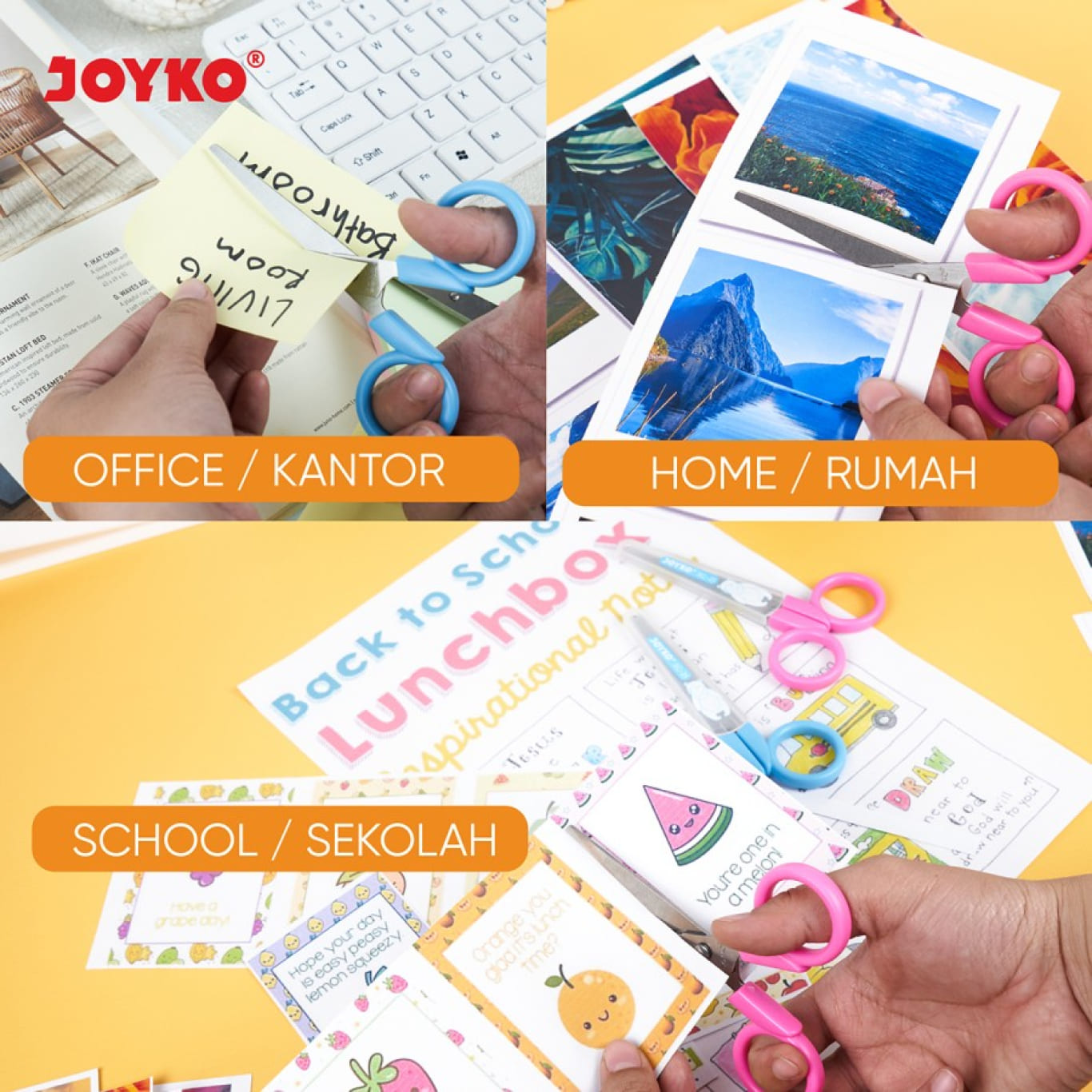 Gunting Anak Joyko Scissor SC-21 Stainless Soft Grip  