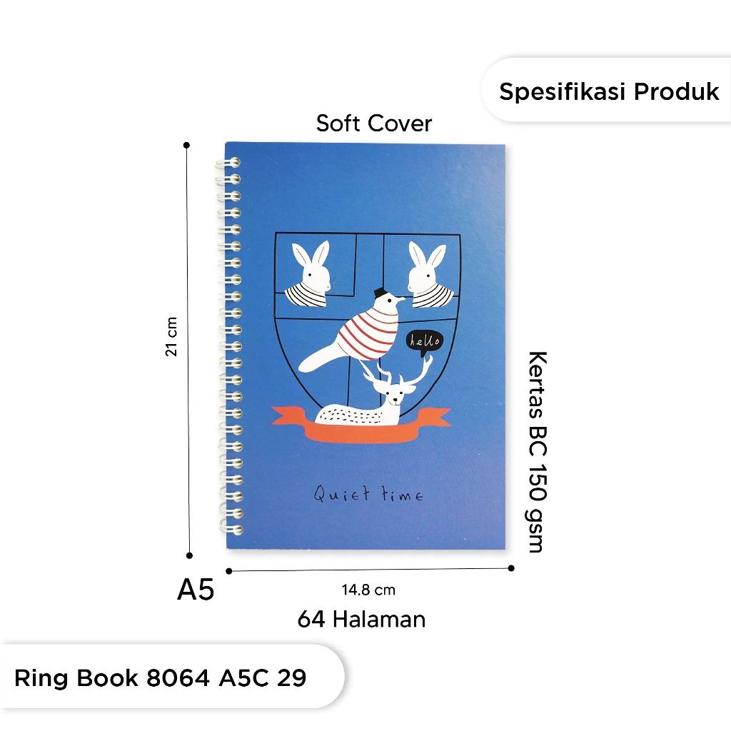 Greebel Ring Book 8064 A5C 29 Ukuran A5 / Buku Agenda Notebook / Buku Catatan  