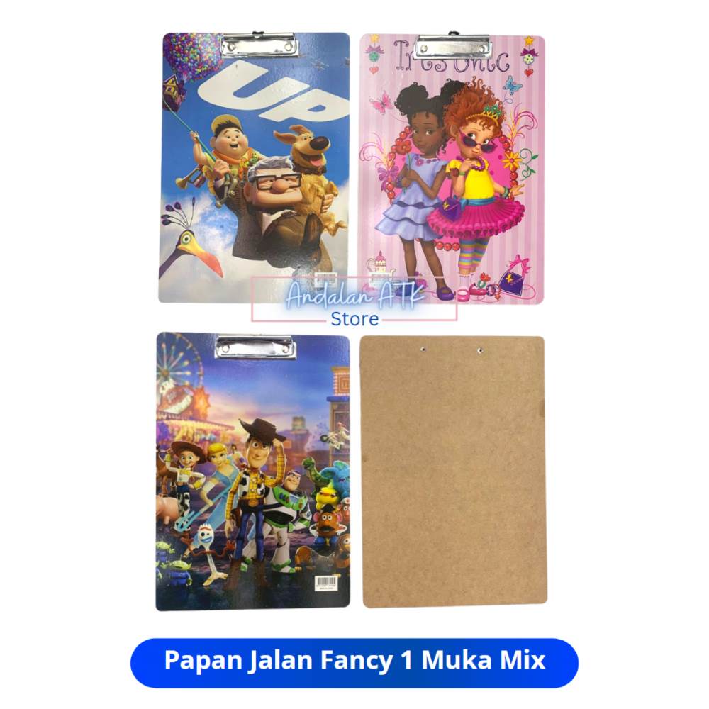 Papan Jalan Fancy 1 Muka Ukuran Folio / Clipboard / Papan Ujian  