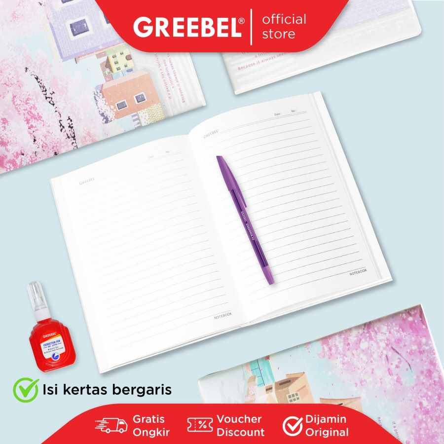 Greebel Note Book 8080 A5C 12 Ukuran A5 / Buku Agenda Notebook / Buku Catatan