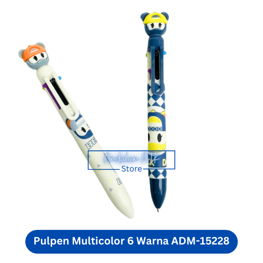 Pulpen Warna Warni 6 Warna Multicolor 0.7mm ADM-15228 [SATUAN] / Ballpoint Pena  