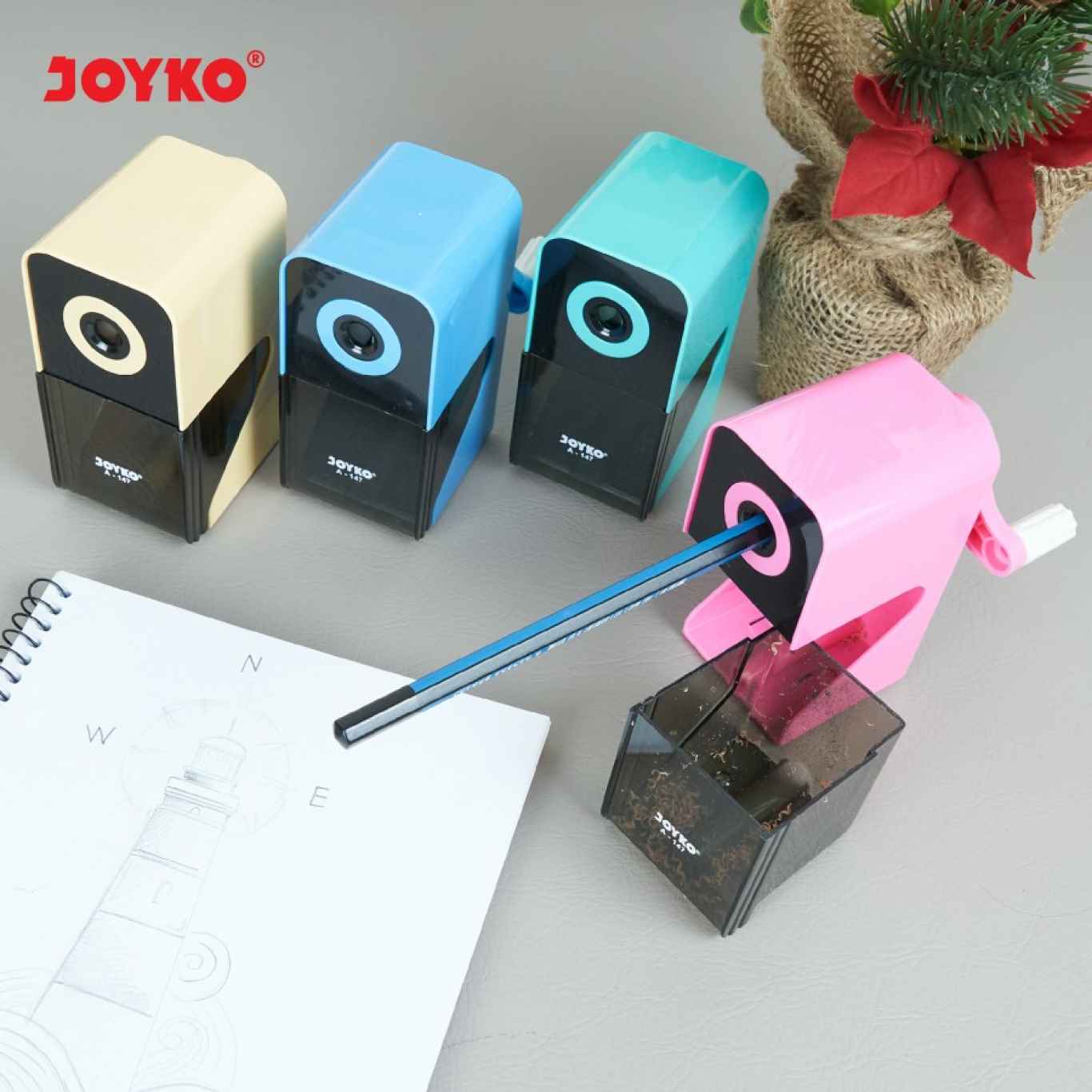Rautan Putar Joyko A-147 Sharpener / Rautan Meja / Serutan Pensil