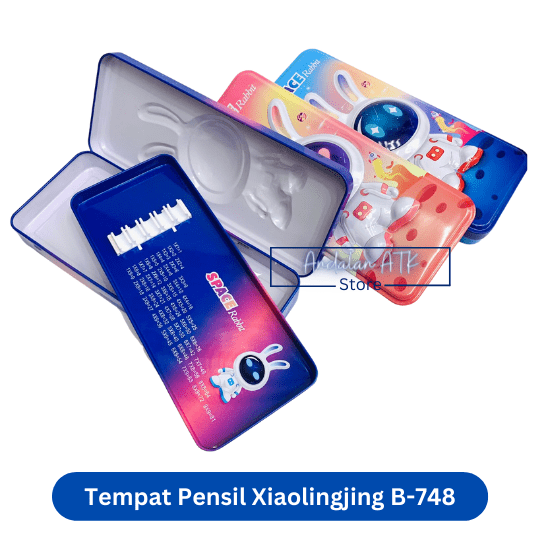 Tempat Pensil Anak Xiaolingjing BD-748 Space Rabbit Kaleng / Kotak Pensil / Pencil Case