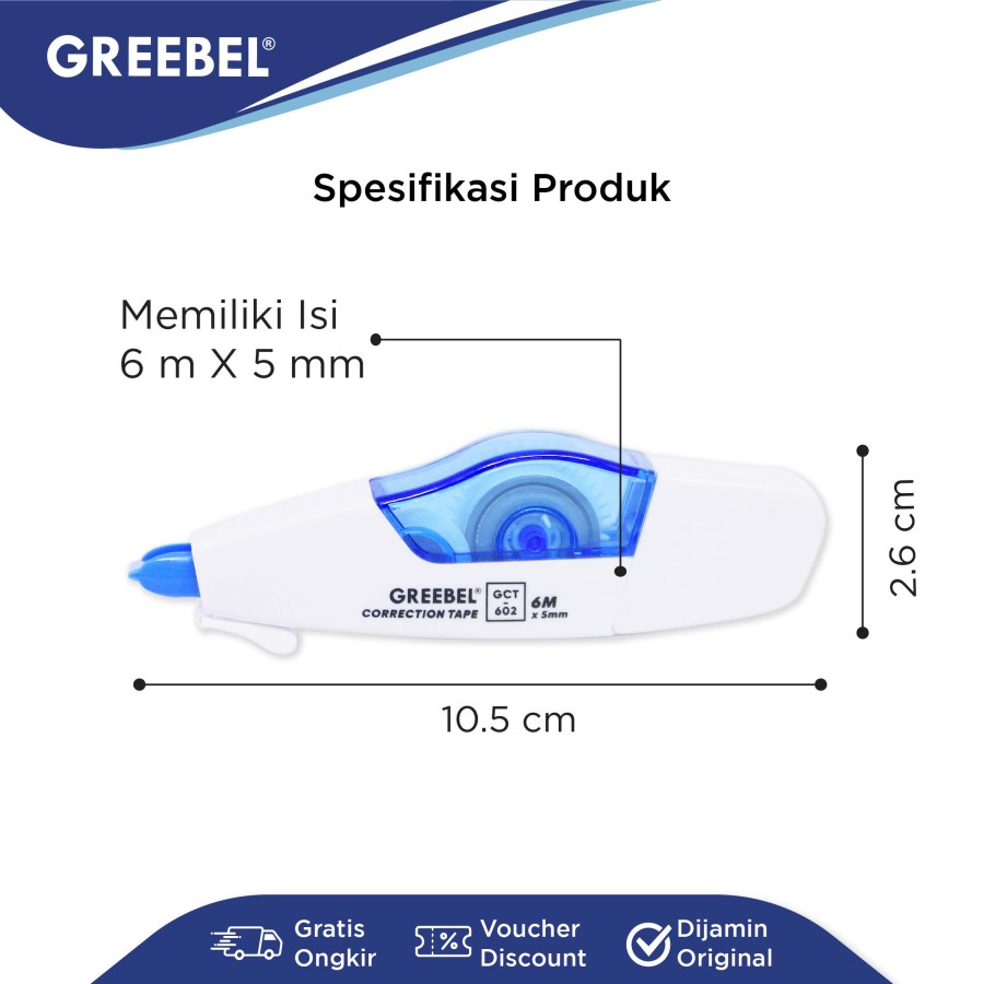 Tip Ex Kertas / Greebel Correction Tape GCT-602