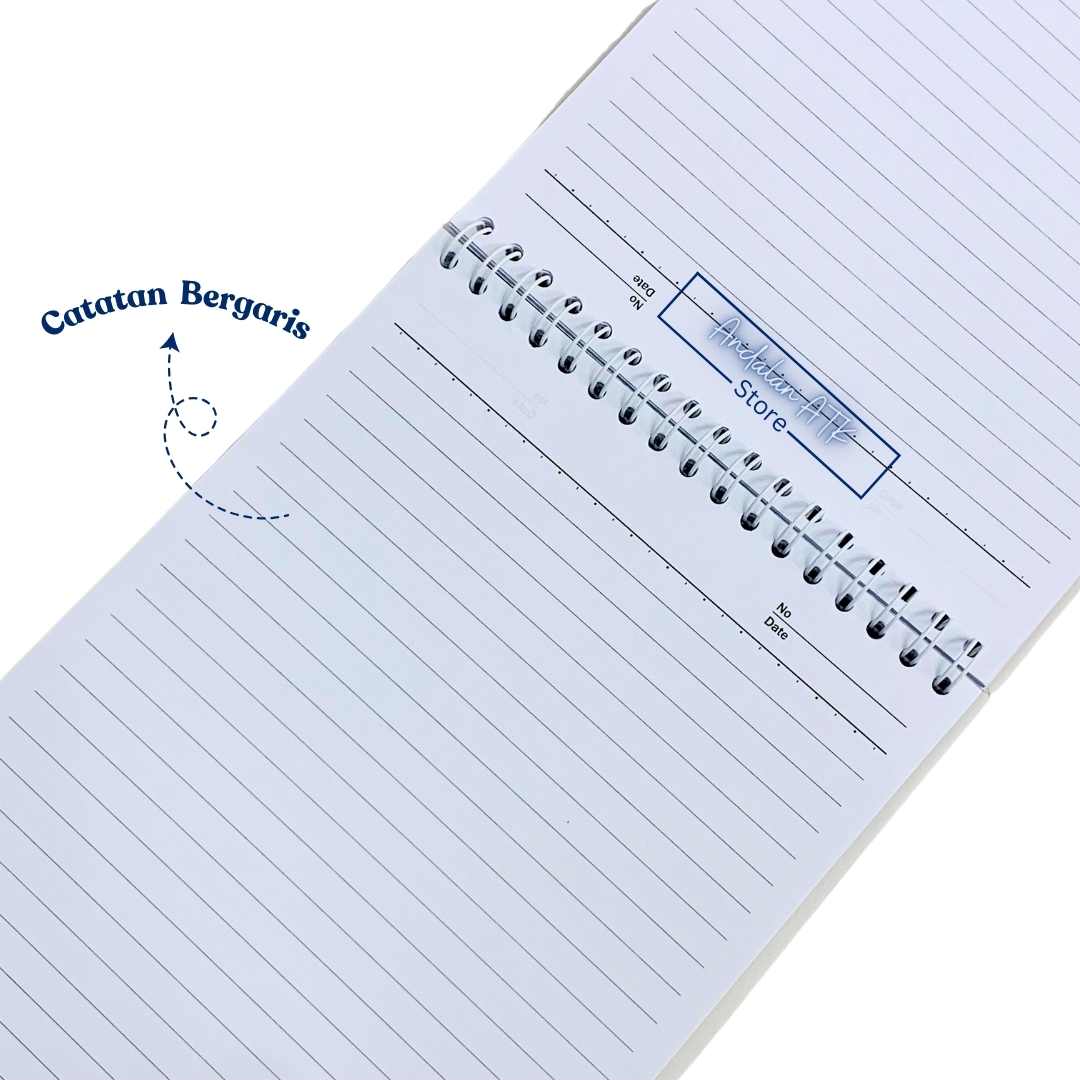 Notebook Orenji Buku Agenda B5 Line Spiral Atas Pastel 60 Lembar / Buku Catatan Bergaris  